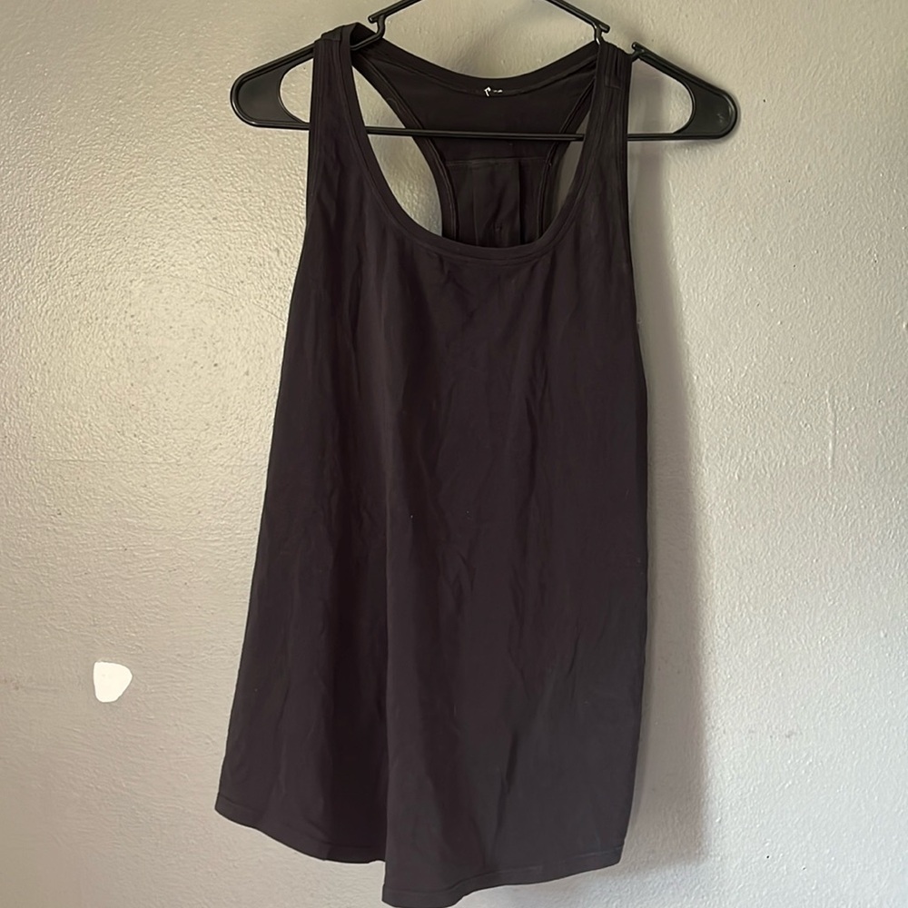 LULULEMON LOVE TANK PLEATED (Cotton Black Tank Top)